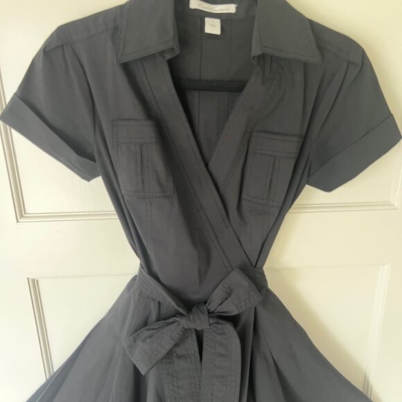 Kenneth Cold New York Navy Wrap Dress w/ Belt & Pockets Size 0 - Picture 2 of 5
